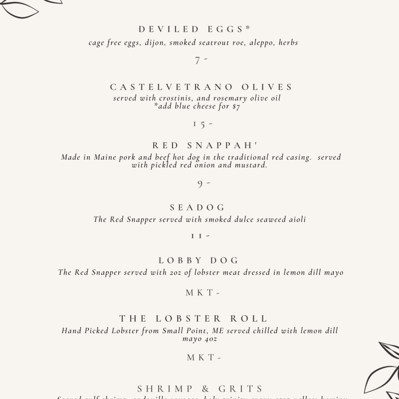 Spring Menu